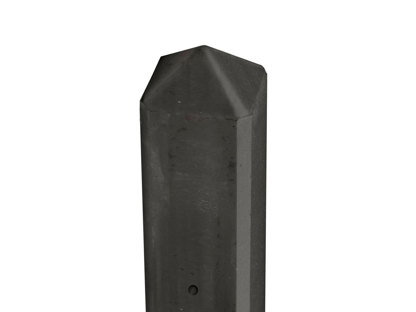 Beton Eindpaal Glad Met Diamantkop 10 x 10 cm (100 x 100 mm) Antraciet Gecoat - Lengte 275 cm - Afbeelding 1